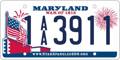 MD license plate 1AA3911