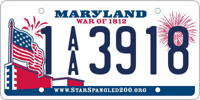 MD license plate 1AA3918