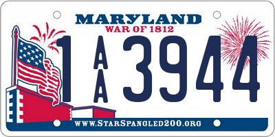 MD license plate 1AA3944