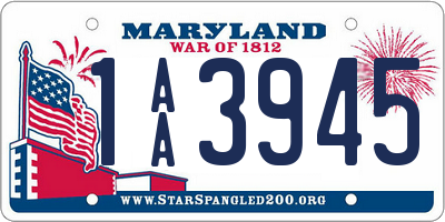 MD license plate 1AA3945