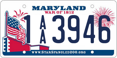 MD license plate 1AA3946