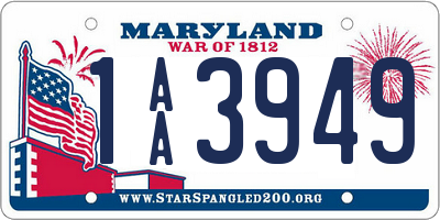 MD license plate 1AA3949