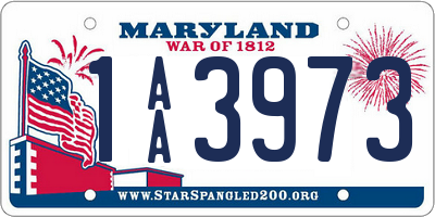 MD license plate 1AA3973