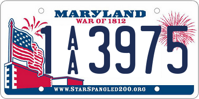 MD license plate 1AA3975