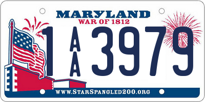 MD license plate 1AA3979