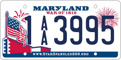 MD license plate 1AA3995