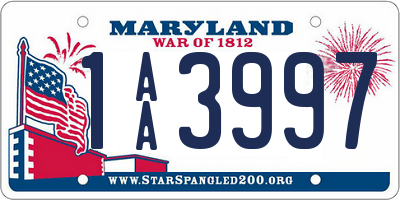 MD license plate 1AA3997