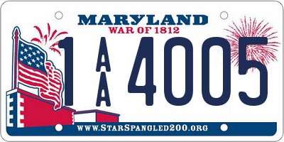 MD license plate 1AA4005