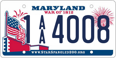 MD license plate 1AA4008