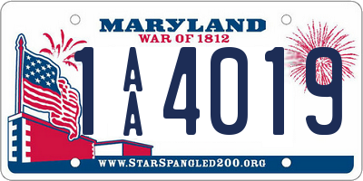 MD license plate 1AA4019