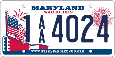 MD license plate 1AA4024