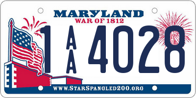 MD license plate 1AA4028