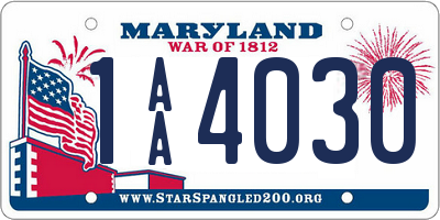 MD license plate 1AA4030