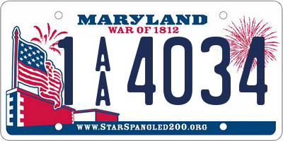 MD license plate 1AA4034