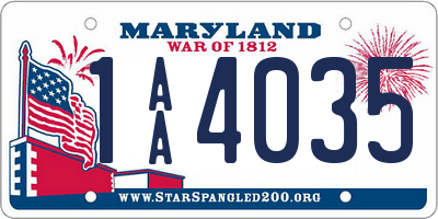 MD license plate 1AA4035