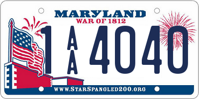 MD license plate 1AA4040