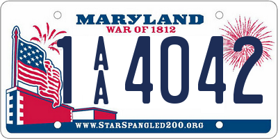 MD license plate 1AA4042