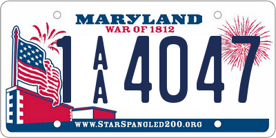 MD license plate 1AA4047