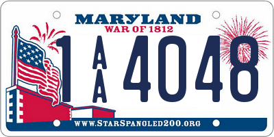 MD license plate 1AA4048