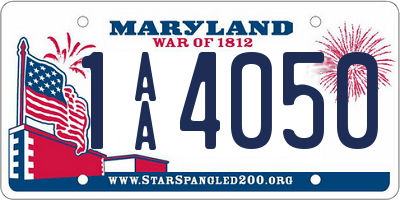 MD license plate 1AA4050