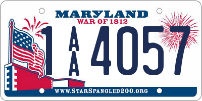 MD license plate 1AA4057