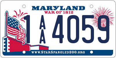 MD license plate 1AA4059