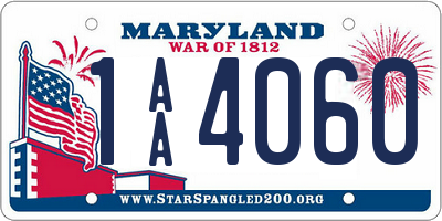 MD license plate 1AA4060