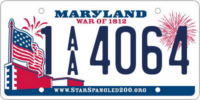 MD license plate 1AA4064