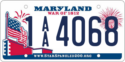 MD license plate 1AA4068