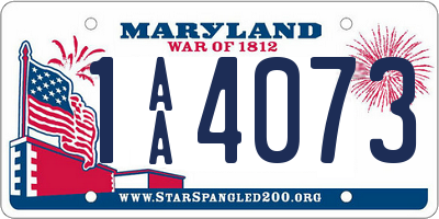 MD license plate 1AA4073