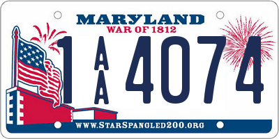 MD license plate 1AA4074