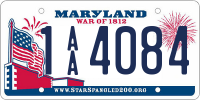 MD license plate 1AA4084