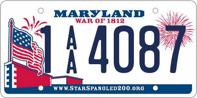 MD license plate 1AA4087