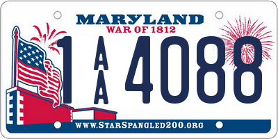 MD license plate 1AA4088