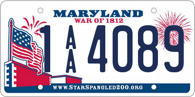 MD license plate 1AA4089