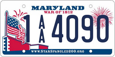 MD license plate 1AA4090