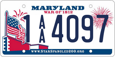 MD license plate 1AA4097