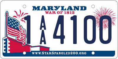 MD license plate 1AA4100