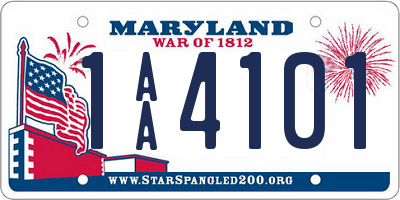 MD license plate 1AA4101