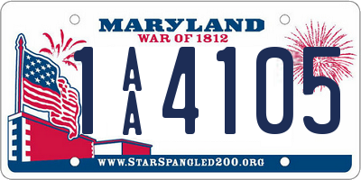 MD license plate 1AA4105