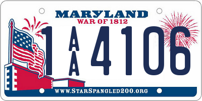 MD license plate 1AA4106