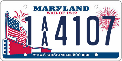 MD license plate 1AA4107