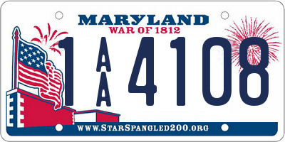 MD license plate 1AA4108