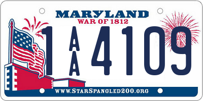 MD license plate 1AA4109