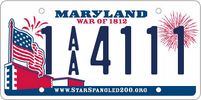 MD license plate 1AA4111