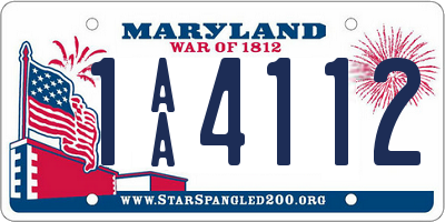 MD license plate 1AA4112