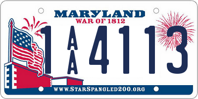 MD license plate 1AA4113