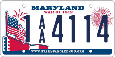 MD license plate 1AA4114