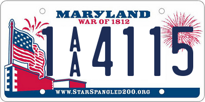 MD license plate 1AA4115