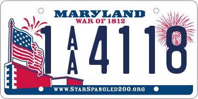 MD license plate 1AA4118